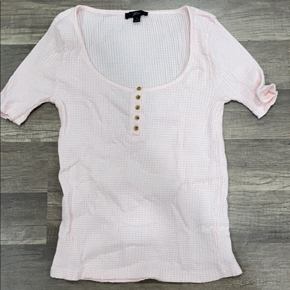 J. Crew Ribbed Pink Top